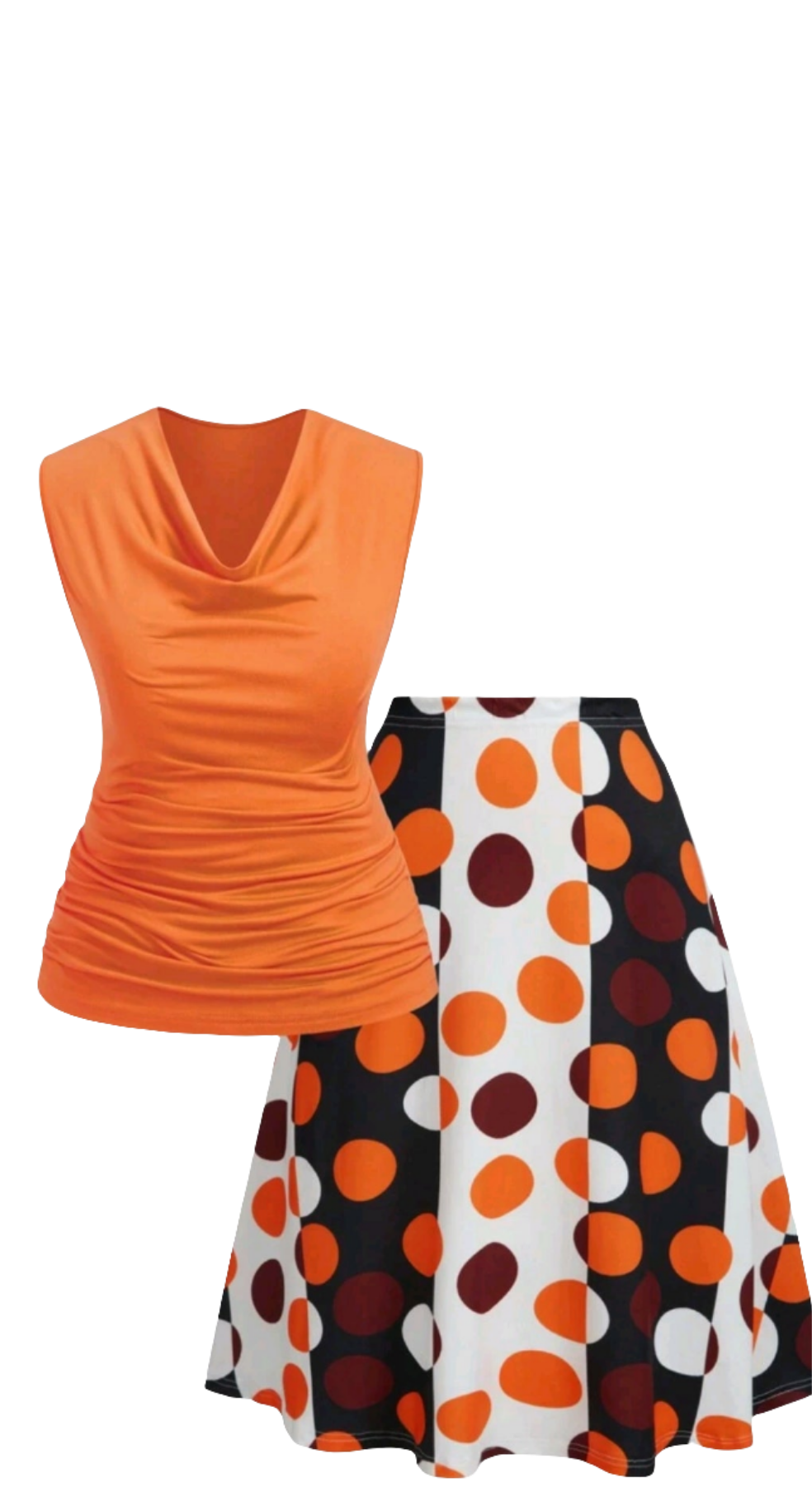 Orange women two piece set