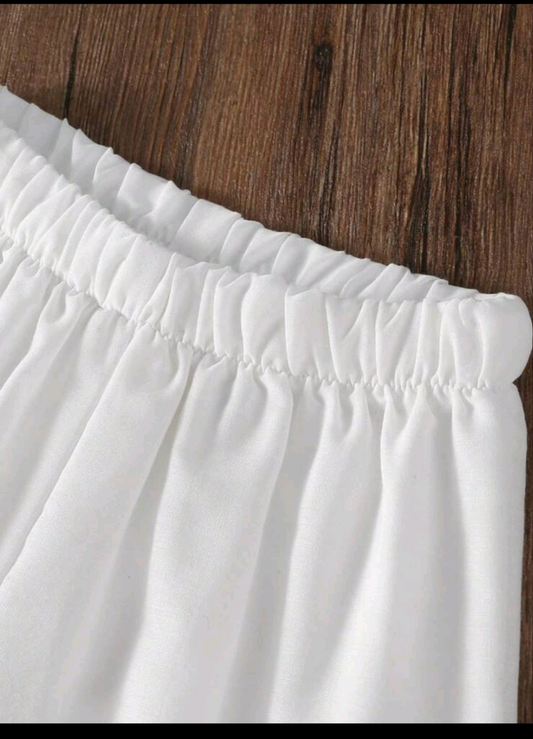 Girls white two piece set