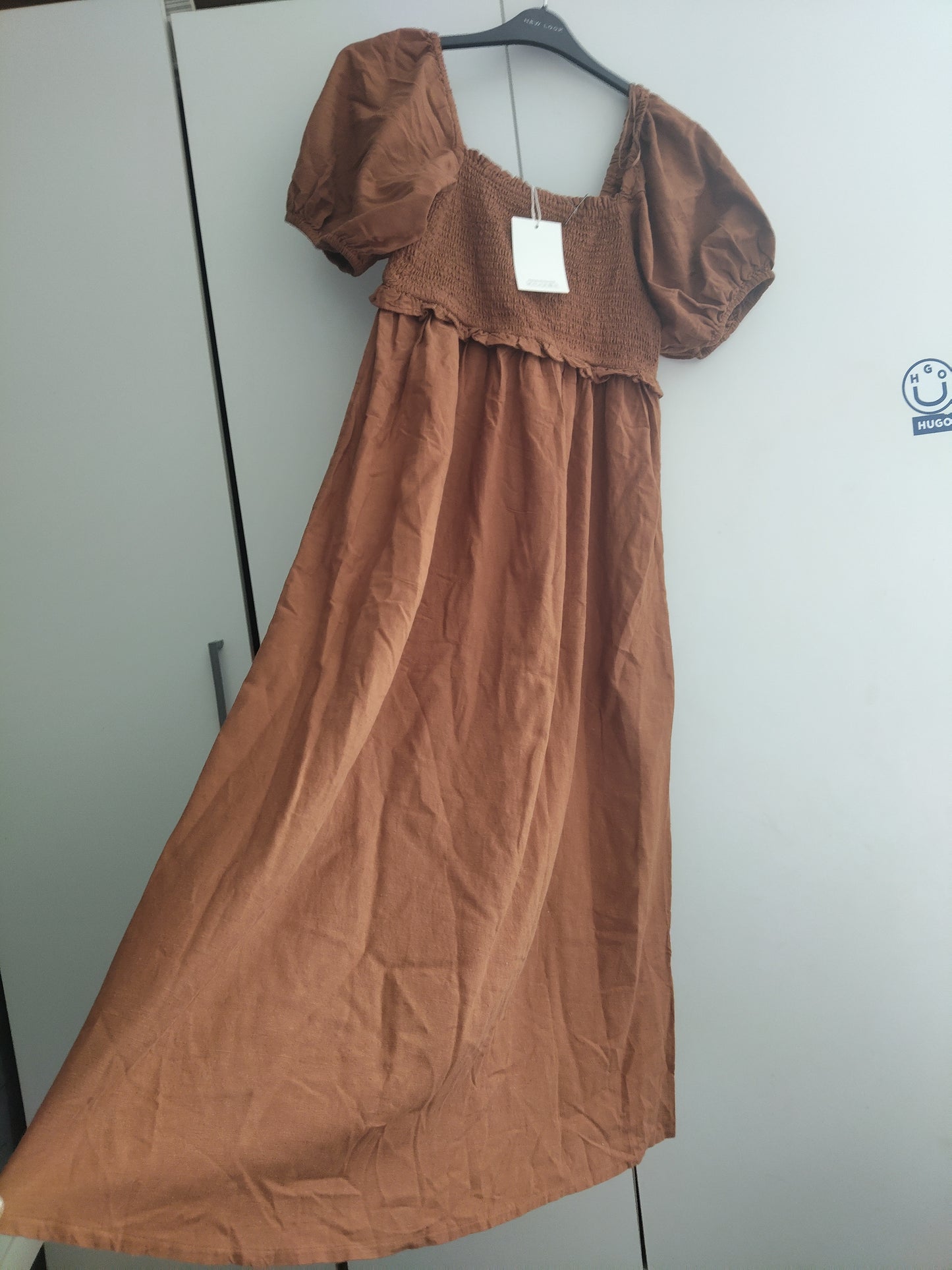 Women brown Linen dress