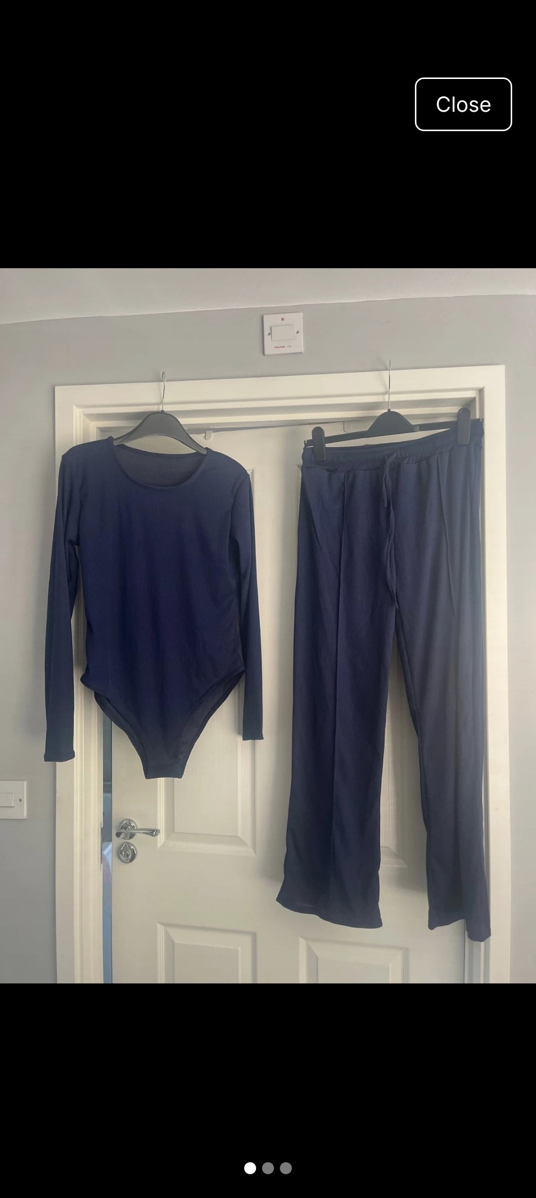 Two piece dark blue size Large outfit