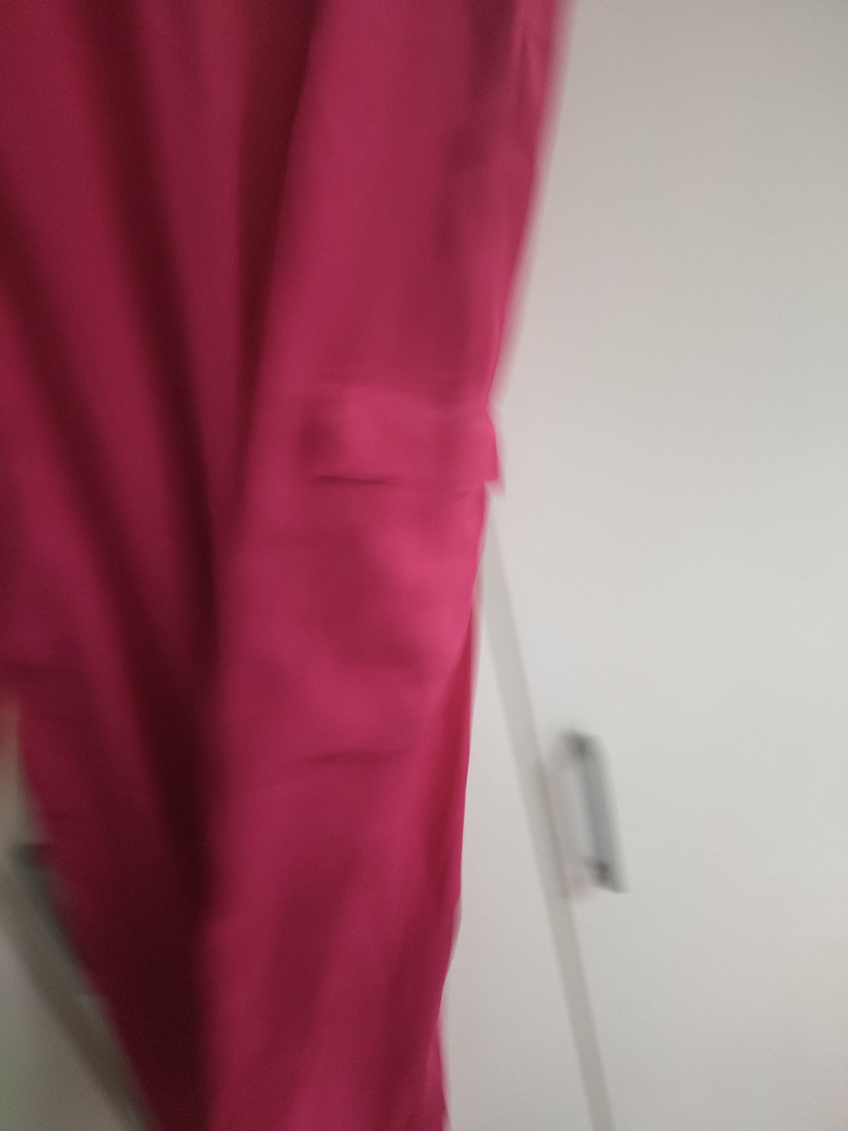 Women silky cargo fuschia pink trouser